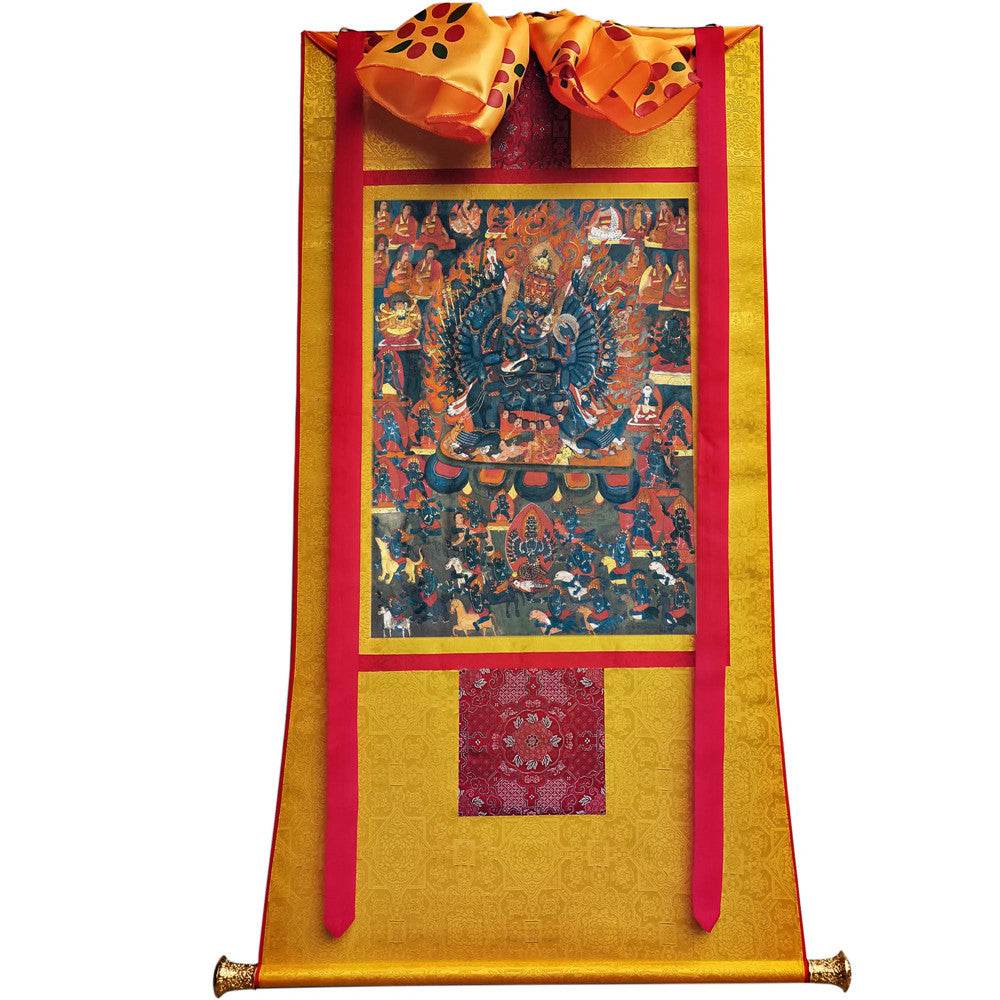 Vajrabhairava / Yamantaka - 13th Century Old Version - Tibetan thangka painting, view 6
