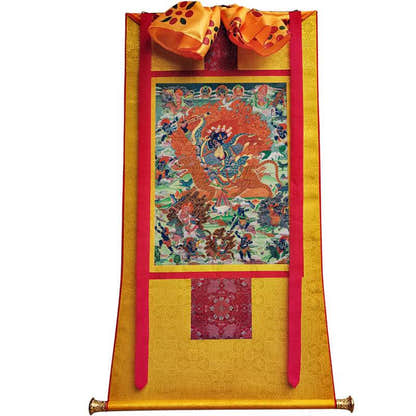 Guru Rinpoche Image - Tibetan thangka painting, view 11
