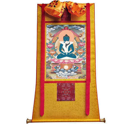Samantabhadra in Yab Yum - Tibetan thangka painting, view 6
