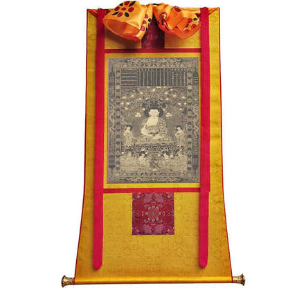 Krakucchanda Buddha Image - Tibetan thangka painting, view 11
