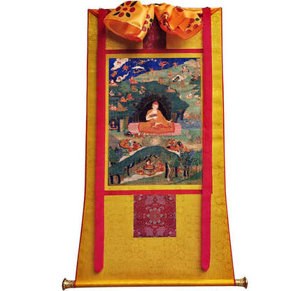 Guru Rinpoche Image - Tibetan thangka painting, view 11