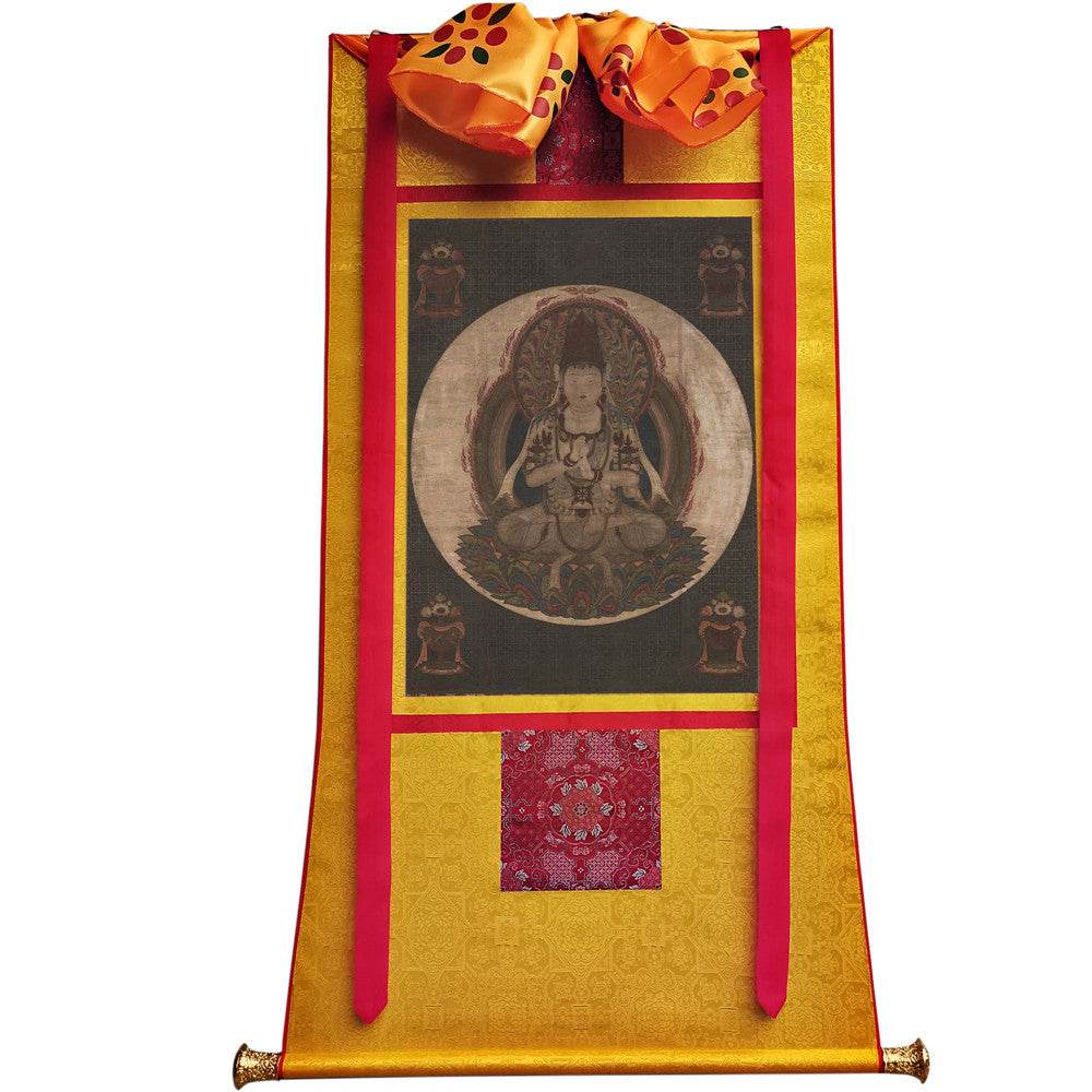 Ekaksara-usnisacakra - Tibetan thangka painting, view 6