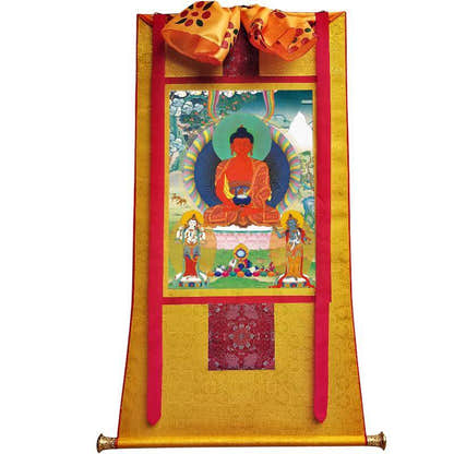 Amitabha Thangka - Tibetan thangka painting, view 6