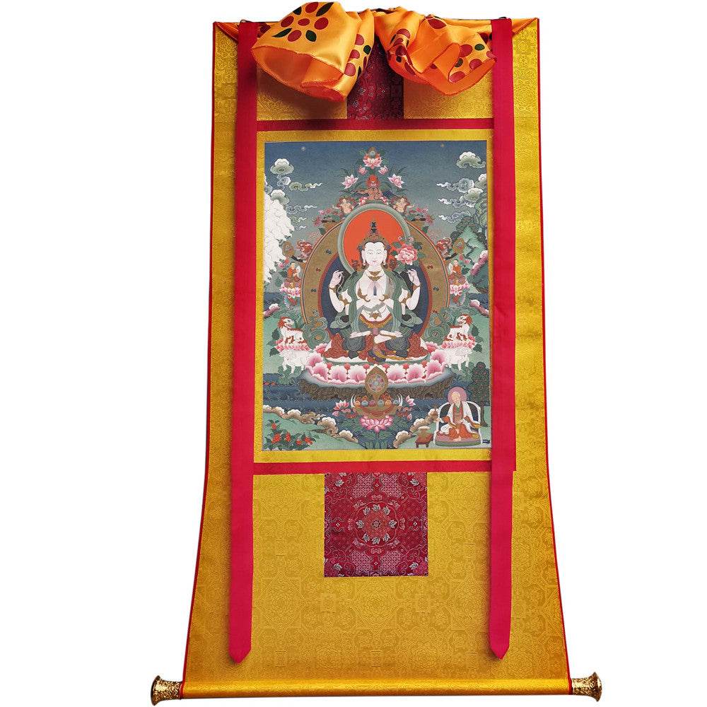 Chenrezig Image - Tibetan thangka painting, view 11
