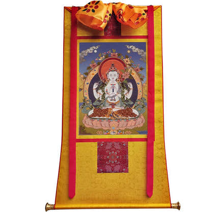 Chenrezig Image - Tibetan thangka painting, view 11