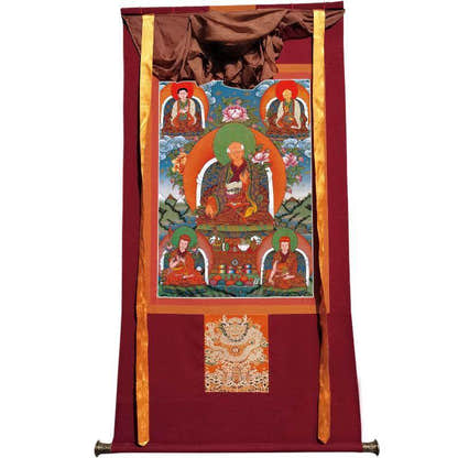 The Sa skya School's Five Forefathers - Tibetan thangka painting, view 7