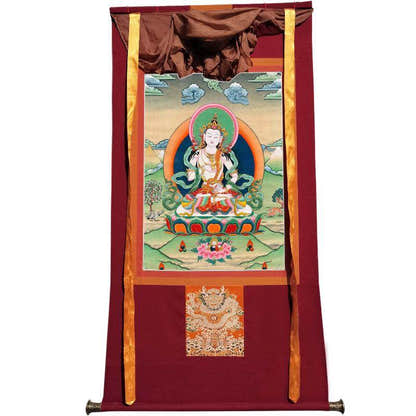 Vajrasattva - Tibetan thangka painting, view 7