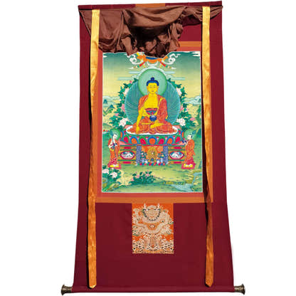 Shakyamuni - Tibetan thangka painting, view 7