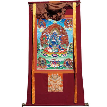 Mahakala - Tibetan thangka painting, view 7