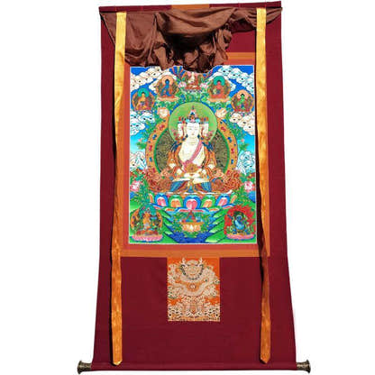 Vairocana - Mahavairocana - Tibetan thangka painting, view 7