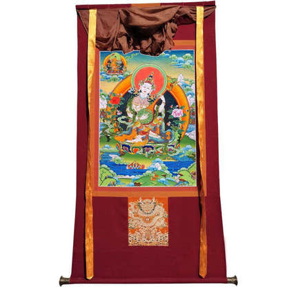 Saraswati དབྱངས་ཅན་མ། - Tibetan thangka painting, view 7