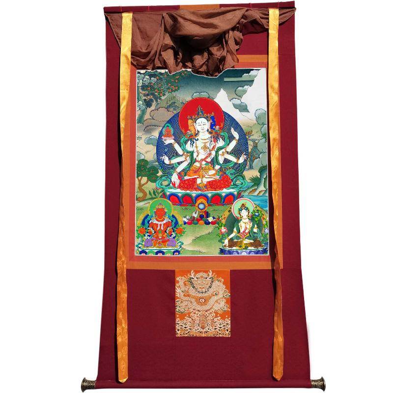 Victorious Crown Ushnisha Vijaya - Tibetan thangka painting, view 7