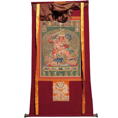 Rakta Yamari - 13th Century Old Version - Tibetan thangka painting, view 7