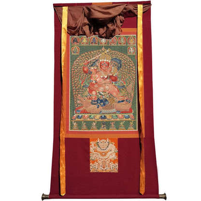 Rakta,Yamari Image - Tibetan thangka painting, view 12
