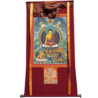 Shakyamuni Image - Tibetan thangka painting, view 12