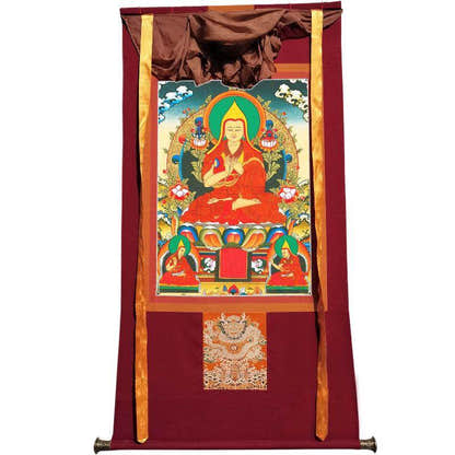 Tsongkhapa - Tibetan thangka painting, view 7