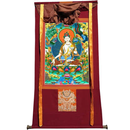 White Tara - Tibetan thangka painting, view 7