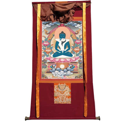 Samantabhadra in Yab Yum - Tibetan thangka painting, view 7