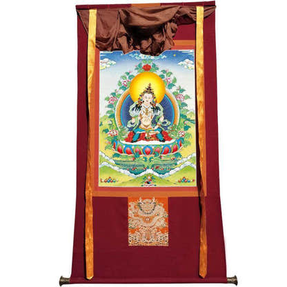Vajrasattva - Tibetan thangka painting, view 7