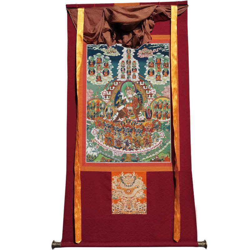 Padmasambhava - Guru Rinpoche on Refuge Tree - Tibetan thangka painting, view 22