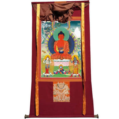 Amitabha Thangka - Tibetan thangka painting, view 7