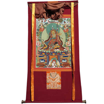 Guru Rinpoche Image - Tibetan thangka painting, view 12