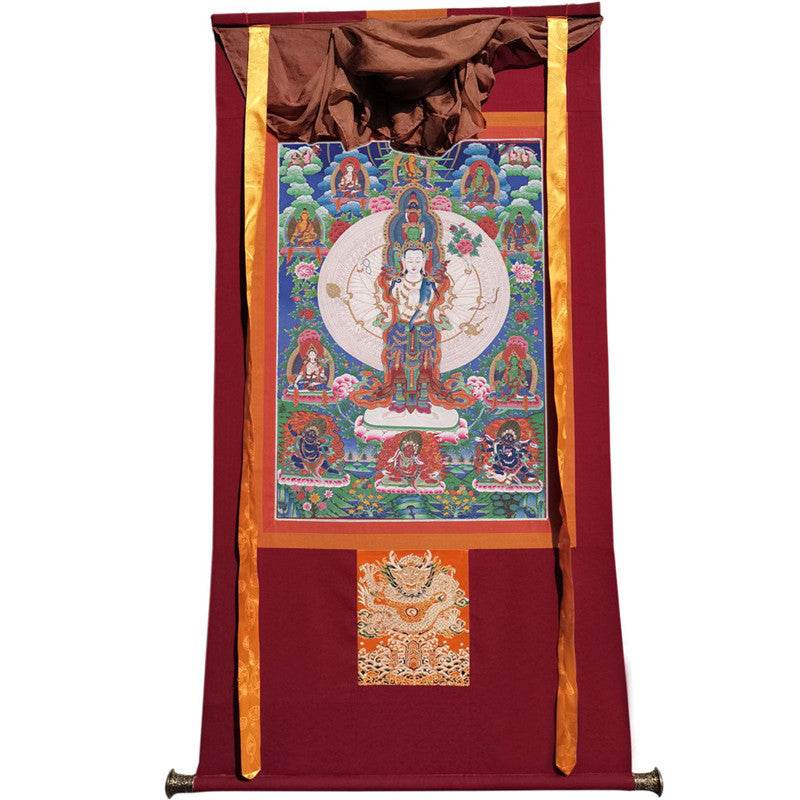 1000 Arms Avalokiteshvara Image - Tibetan thangka painting, view 12