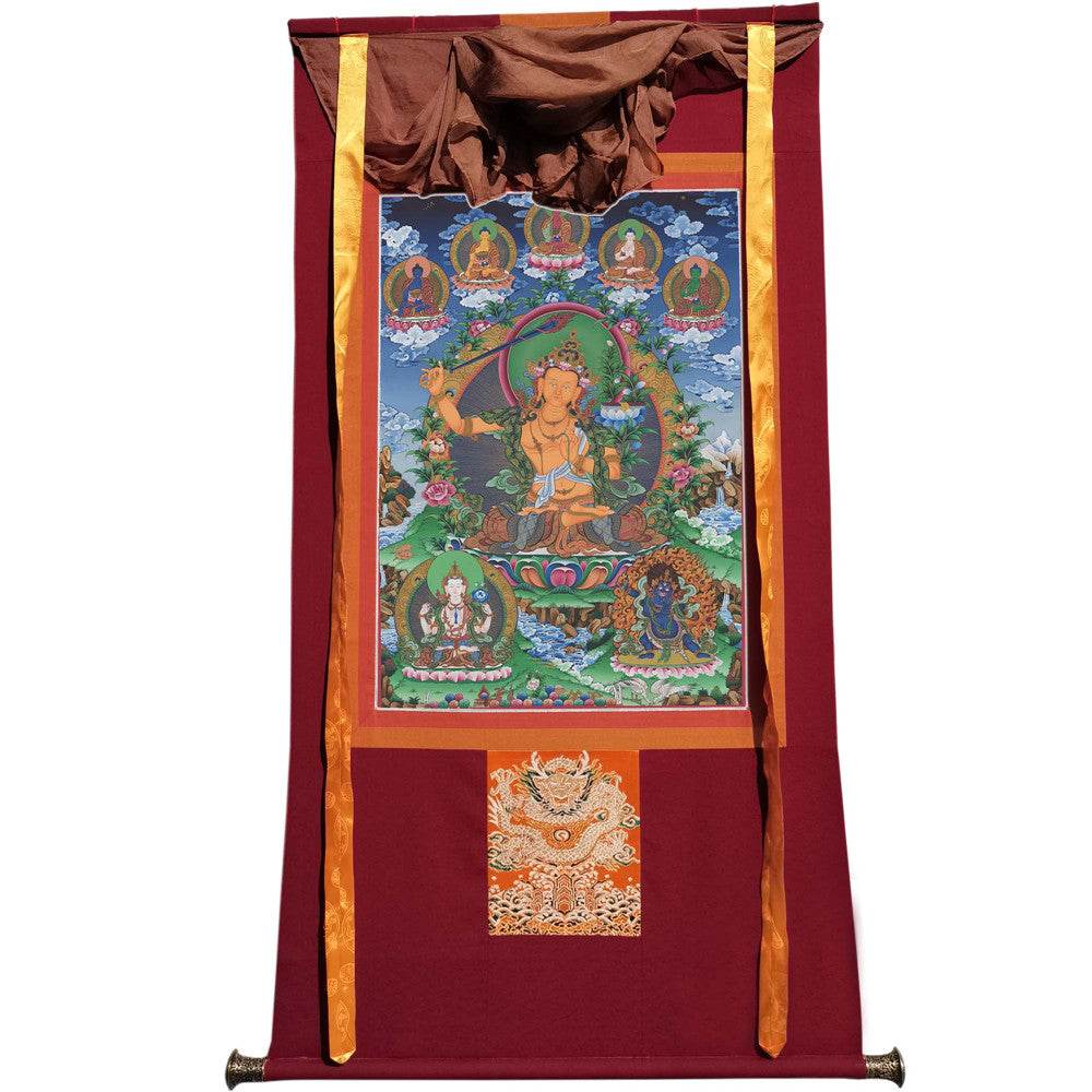Manjusri - Tibetan thangka painting, view 7