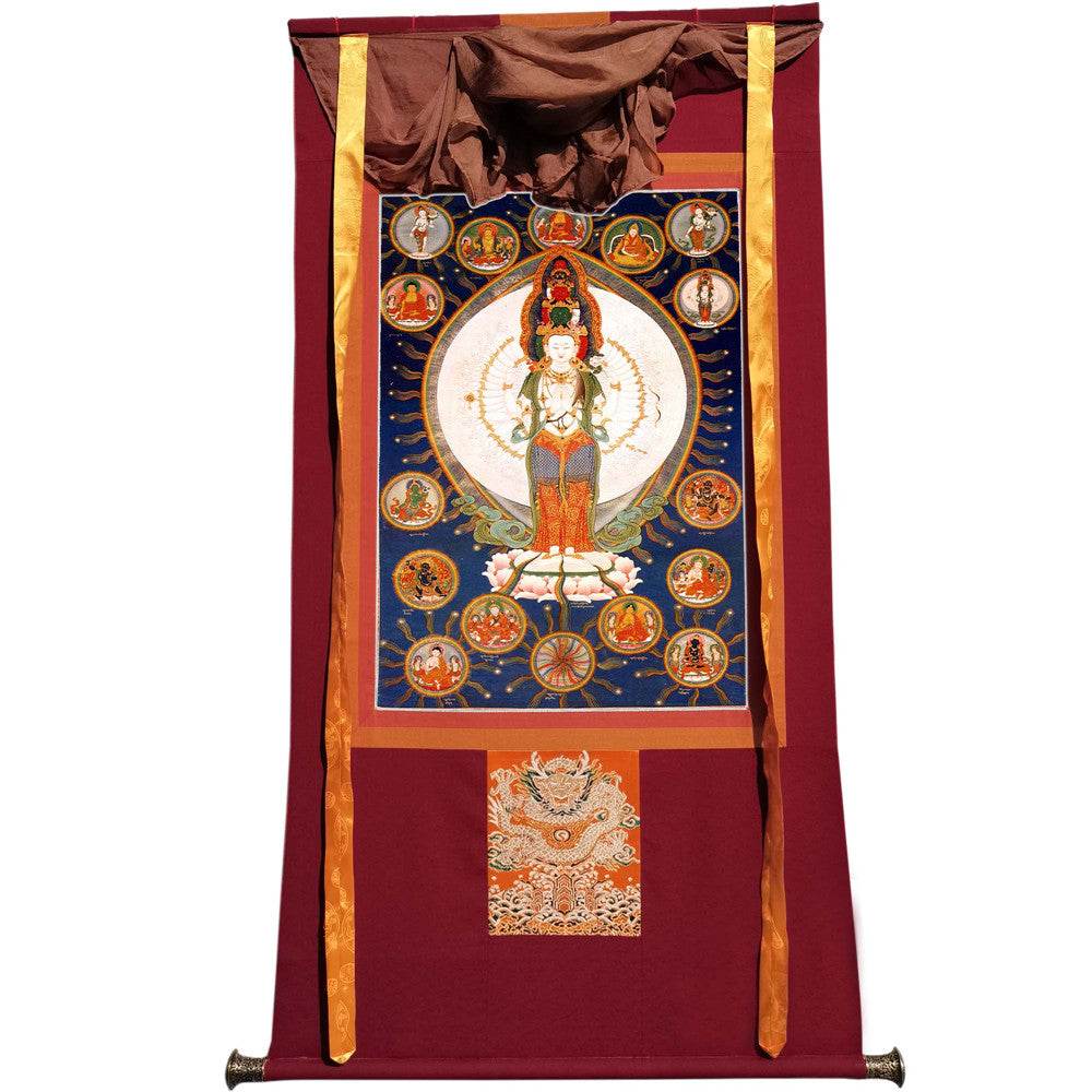 The Thousand-hand Avalokiteshvara - Tibetan thangka painting, view 7