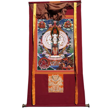 The Thousand-hand Avalokiteshvara - Tibetan thangka painting, view 7