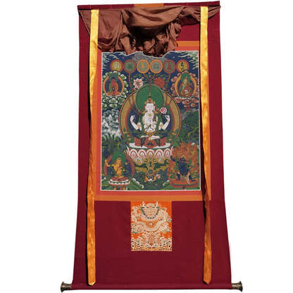 Chenrezig - Tibetan thangka painting, view 7