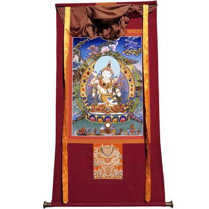 Vajrasatva in Yab Yum Image - Tibetan thangka painting, view 12