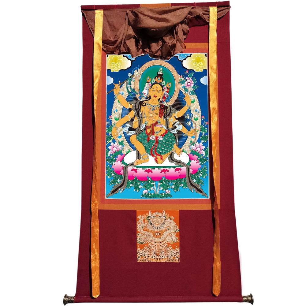 Mind-Parnashavari - Tibetan thangka painting, view 7
