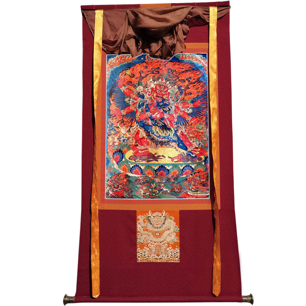 Vajrakilaya in Yab Yum Thangka - Tibetan thangka painting, view 7