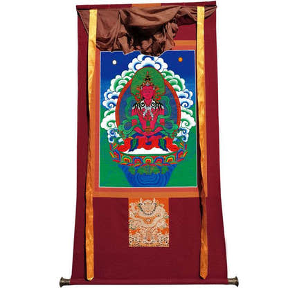 Amitayus Image - Tibetan thangka painting, view 12