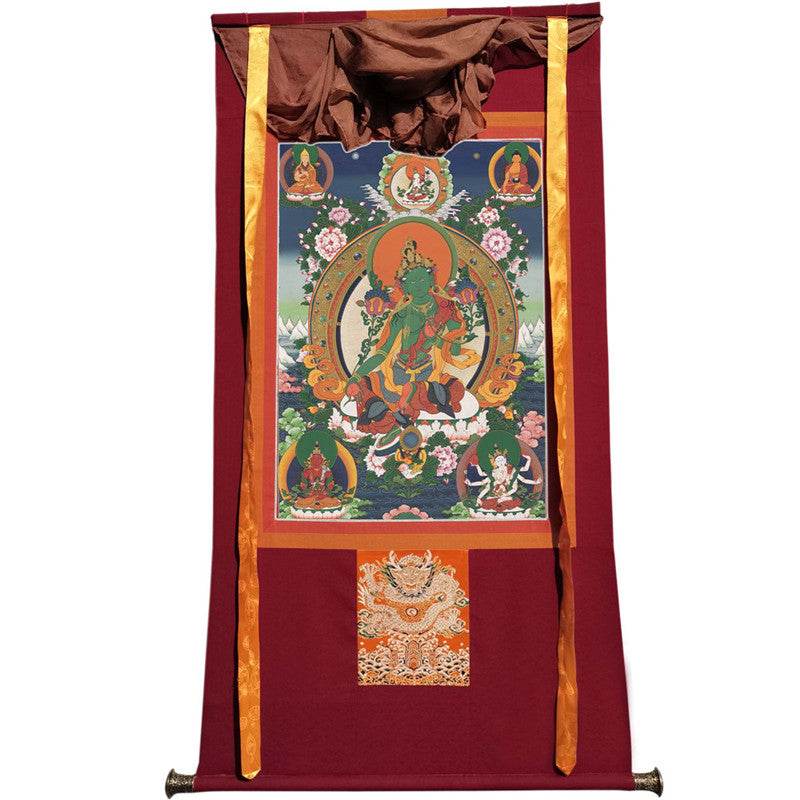 Green Tara Image - Tibetan thangka painting, view 12