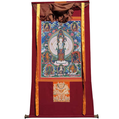 The Thousand-hand Avalokiteshvara - Tibetan thangka painting, view 7