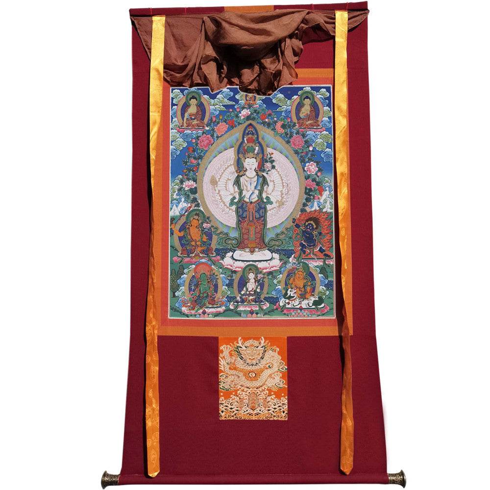 1000 Arms Avalokiteshvara Image - Tibetan thangka painting, view 12
