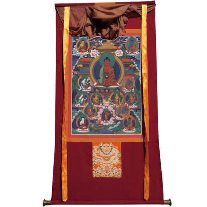 Amitabha Image - Tibetan thangka painting, view 11