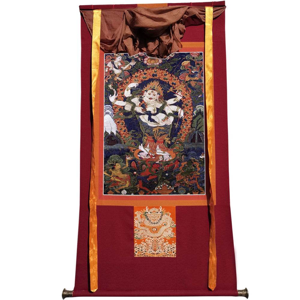 White Mahakala - 17th Century Old Version - Tibetan thangka painting, view 7