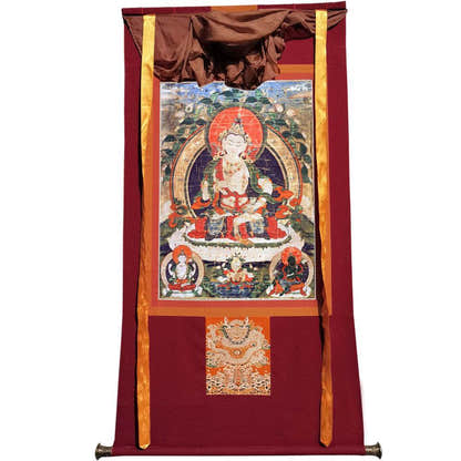 Vajrasattva - 14th Century Old Version - Tibetan thangka painting, view 7