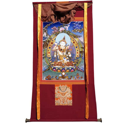 Vajrasatva in Yab Yum Image - Tibetan thangka painting, view 12