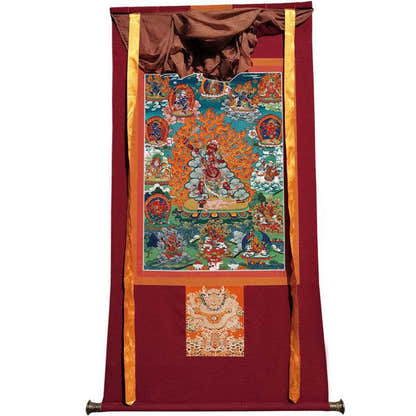 Guru Rinpoche Image - Tibetan thangka painting, view 12