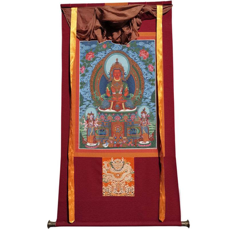 Amitayus Image - Tibetan thangka painting, view 12