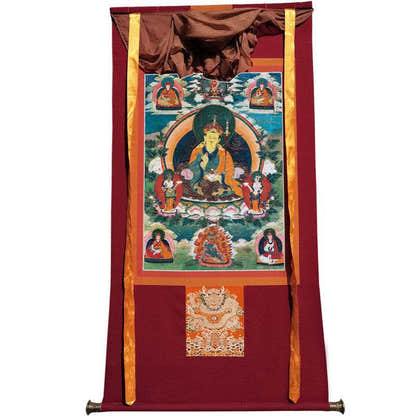Guru Rinpoche Image - Tibetan thangka painting, view 12