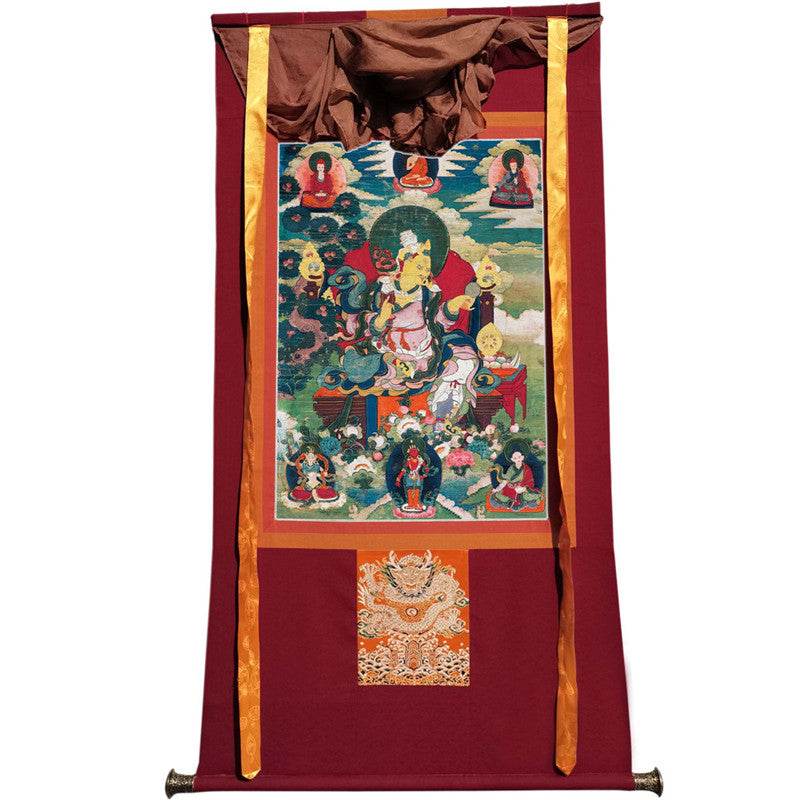 Guru Rinpoche Image - Tibetan thangka painting, view 12