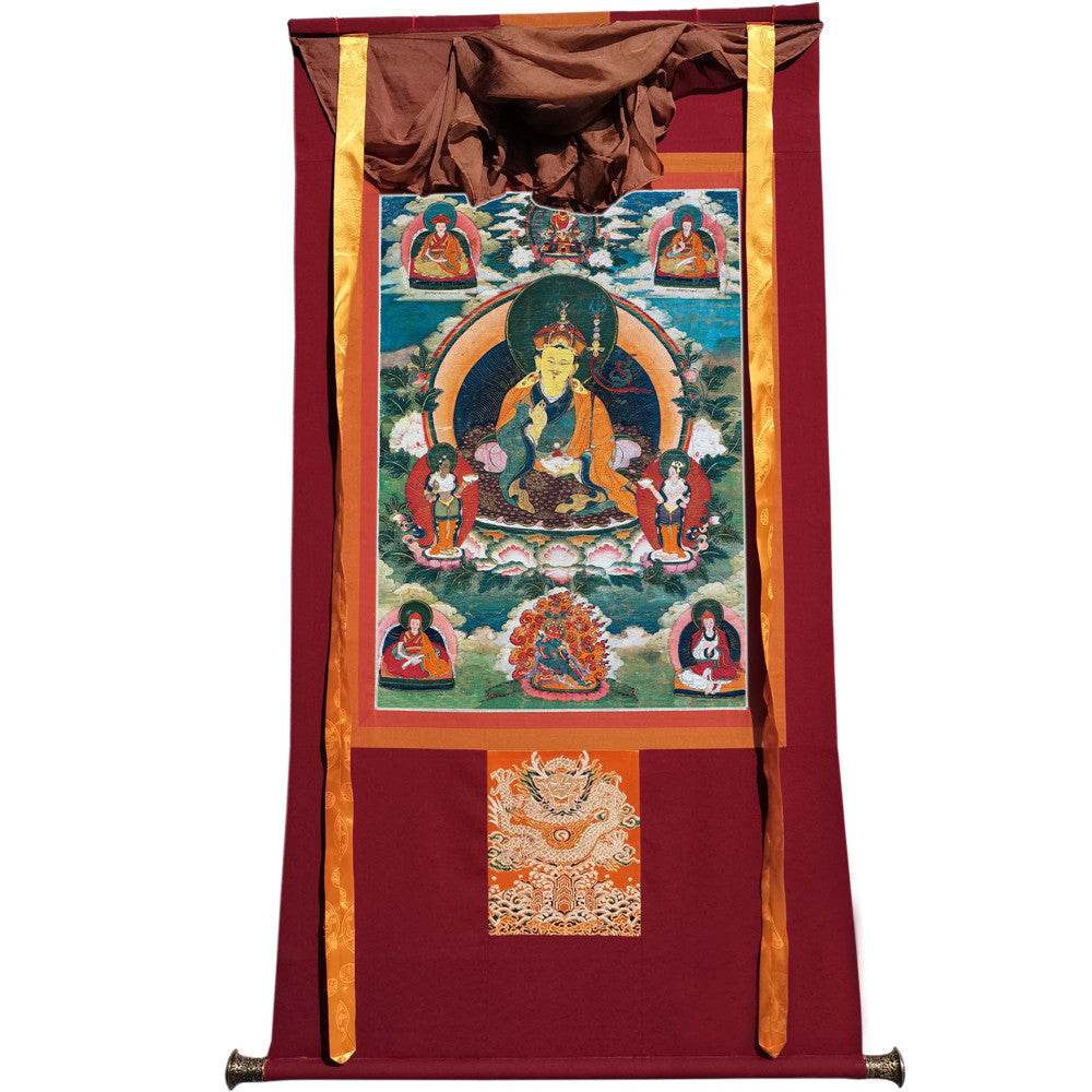 Padmasambhava - Guru Rinpoche - 17th Century Version - Tibetan thangka painting, view 19