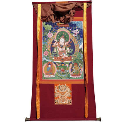 Vajrasatva in Yab Yum Image - Tibetan thangka painting, view 12