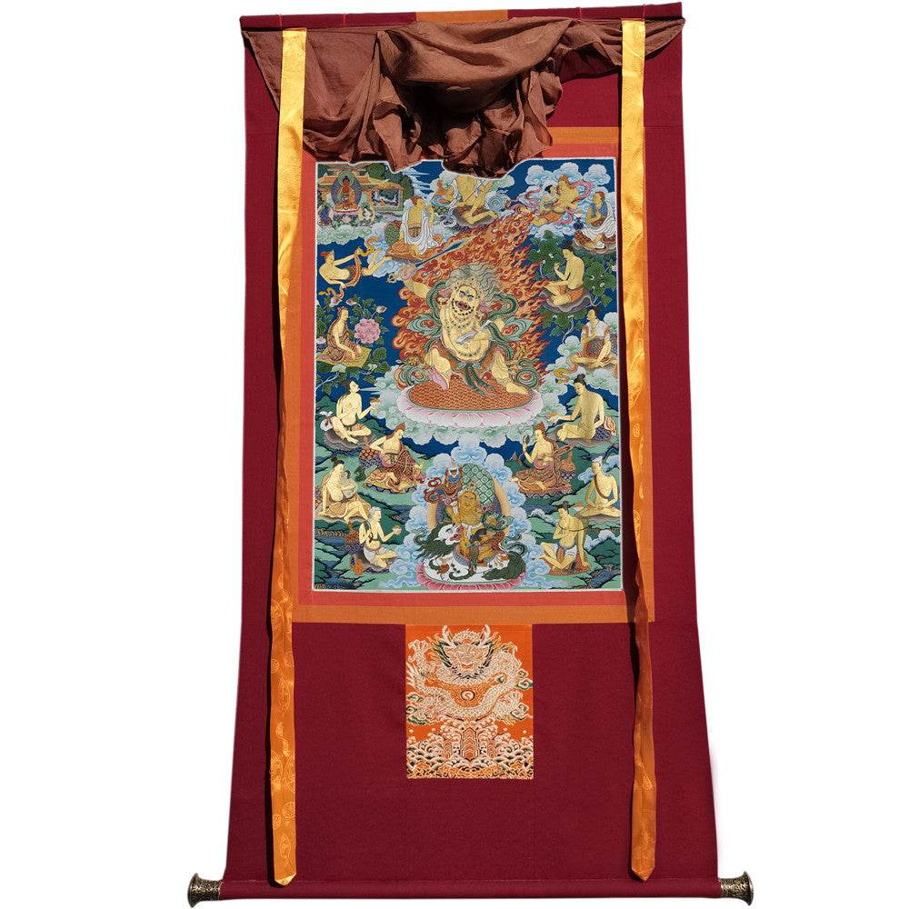 Black Manjusri - Tibetan thangka painting, view 7
