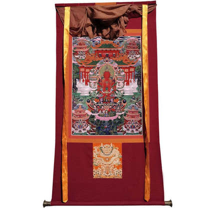 Amitayus Image - Tibetan thangka painting, view 12